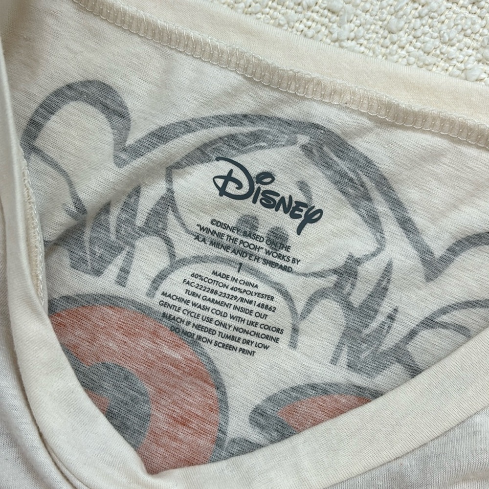 Disney Tigger Classic Fit Varsity Long Sleeve Top Cream/Orange 1X - Picture 7 of 9
